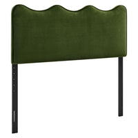 Modway Athena Stain-Resistant Performance Velvet Queen Size Headboard - Moss Green-Stain-Resistant Performance Velvet