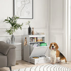 PawHut Pet Feeder Station Storage Cabinet and Container - White-Made of an MDF board, which is so and resistant 