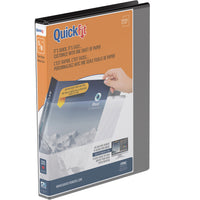 Reliure de présentation QuickFit du Groupe Davis – 5/8 po – 3 anneaux – anneau en D – format lettre – noir-Reliure personnalisable à superposition, noire, contient 100 feuilles de papier, pour papier de format 8.5  pox11