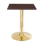 Modway - Verne 24 po Carré Table à manger, Noyer cerise doré-Table à manger moderne