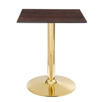 Modway - Verne 24 po Carré Table à manger, Noyer cerise doré-Table à manger moderne