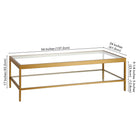 Hudson&Canal - Table basse rectangulaire Alexis , 137 cm de large, laiton-10