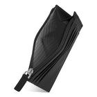 Champs - Porte-cartes zippé en cuir Onyx - Marron-Poche supérieure zippée