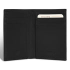 Champs Onyx Leather Vertical Slim Wallet - Black-Bill compartment
