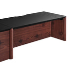 Modway Kinetic 38" Wall-Mount Office Desk With Cabinet and Shelf - Black Cherry-7