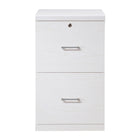 Office Star Alpine 2-Drawer Vertical Filing Cabinet - White-Locking top drawer