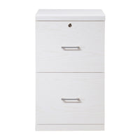 Office Star Alpine 2-Drawer Vertical Filing Cabinet - White-Locking top drawer