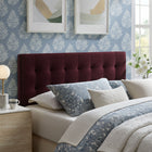 Modway Lily Stain-Resistant Performance Velvet King Size Headboard - Mulberry-Biscuit Tufted Design