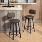 HOMCOM Counter Height Swivel Bar Stools - Brown - 2 Pack-Soft PU leather seat offers easy cleaning and extra comfort
