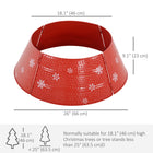 HOMCOM 26" Christmas Tree Collar Ring Skirt - Red-Made of selected steel with electrophoretic coating and powder coating 