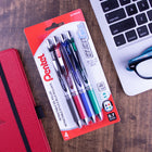 Pentel EnerGel Liquid Gel Pens - Retractable - 0.7mm - Assorted - 4 Pack-Intense, vivid ink dries quickly, without smearing or blotting