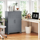 HOMCOM - Armoire de rangement en métal avec 2 portes à persiennes, étagères réglables - gris-Fabriqué en métal élégant pour un look de casier 