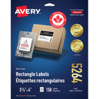 Avery White Rectangle Labels with TrueBlock, 3-1/3" x 4", for Laser/Inkjet Printer, 150 Pack (5264)-3-1/3" x 4", White