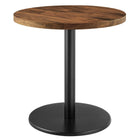 Modway Viva Round Acacia Wood Side Table - Black Light Oak-Acacia Wood Tabletop
