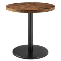Modway Viva Round Acacia Wood Side Table - Black Light Oak-Acacia Wood Tabletop