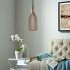 Modway Glimmer Bottle-Shaped Pendant Light - Rose Gold -Plated Rose Gold Steel Shade