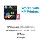 HP 64 Tri-color Original Ink Cartridge (N9J89AN#140)-Page Yield 165