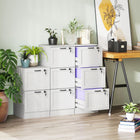 HOMCOM 3-Drawer Vertical Office Filing Cabinet - White Wood Effect-Adjustable hanging rail in each drawer accommodates A4 and letter file sizes
