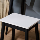 HOMCOM Vanity Desk with Stool - 31.5" L x 16.5" W x 51.6" H - White/Black-Colour: White, Black 