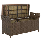 Outsunny - Banc de rangement en osier 2-en-1 pour patio avec poignées et coussin, beige-Fonctionne comme un banc et une boîte de rangement  