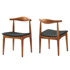 Modway Tracy Wood Dining Chairs - Black - 4 Pack-7
