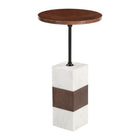 Zuo Stuk Side Table - Brown/White-Colour: Brown/White