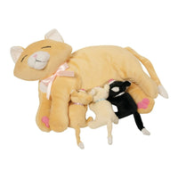 Manhattan Toy - Chat Nina allaitant de 25 cm avec chatons en peluche-Maman chat en peluche