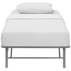 Modway Horizon Stainless Steel Twin Bed Frame - Silver-Eliminates Need For Box Spring