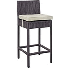 Modway Convene Outdoor Patio Fabric Bar Stool - Espresso Beige-For entertaining or everyday use