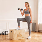 Soozier 3-in-1 Wooden Plyo Box - Natural-3 levels of difficulty (40/45/60 cm) (15.7", 17.7", 23.6") for each of your workouts