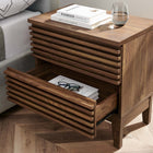 Modway Render Two-Drawer Nightstand - Walnut-Full-Extension Glide Drawers