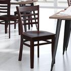 Flash Furniture – Chaise de restaurant HERCULES en bois, dossier à traverses horizontales, fini acajou (XUDGW0005LADMAH)-Siège en bois de hêtre épais de 0,625 pouces