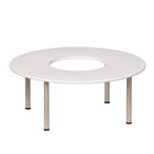 Beleduc Furniture - Emmanuele Classroom Round  Table with  a Round Hole In The Centre - 120 L x 120 W cm -  White-Doughnut-style table for schools, daycares, playrooms and homes