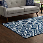 Modway Frame Transitional Moroccan Trellis Area Rug - 8 ft W x 10 ft L - Moroccan Blue/Ivory-Gripping Rubber Underside 