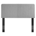 Modway Milenna Channel Tufted Upholstered Fabric King/California King Headboard - Light Grey-Polyester Fabric Upholstery