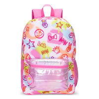 Trailblazer Backpack with 15.6" Laptop Compartment - 26 L - Pink Print-Organized Storage: Features a 15.6" laptop compartment, 2 zippered compartments, and a mesh pocket for efficient organization.