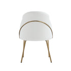 Manhattan Comfort - Chaise de salle à manger moderne Gracie 61,5 cm en similicuir blanc et or-Assemblage minimal requis Matériel inclus