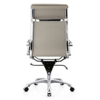 Plata Import - Chaise de bureau Plata Import - Paco en cuir PU à dossier haut en mousse avec cadre en métal, Gris-Bras fixes