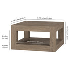 Hudson&Canal - Table basse carrée Hughes de 81 cm de largeur, , en chêne gris vieilli-9