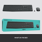 Logitech MK235 Wireless Keyboard & Mouse Combo - Grey - French (920-007899)-The mouse features a built-in storage compartment for the receiver, so you can take your mouse wherever you use your computer