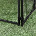 PawHut Outdoor Welded Wire Steel Fence Dog Kennel - 4.6' x 4.6' x 5' - Black-Spacious room for dogs to play or rest 