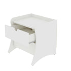 Manhattan Comfort Coney 19.68" Mid-Century Modern Nightstand 2-Piece Set - White-Unique Continuous Side Panels to Create Curved Legs