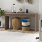 Hudson&Canal Lawrence 55"W Console Table - Antiqued Grey Oak-Finished in wood-look antiqued gray oak