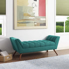 Modway Response Medium Upholstered Fabric Bench - Teal-Finely Upholstered Fabric
