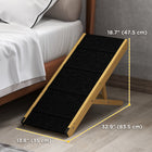 PawHut 33" Foldable Dog Ramp with 4-Level Adjustable Height-Non-slip carpet ensures pet safety on low 15-35° slope 