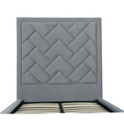 Manhattan Comfort Crosby 81.1" Modern Velvet Upholstered Twin-Size Bed - Grey-Recommended Twin Mattress Size: 75 in. * 39 in