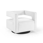 Modway - Booth Performance Velvet Fauteuil pivotant en velours de performance - Blanc-Fauteuil pivotant Glam Deco