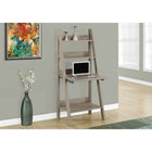 Monarch Specialties 7042 61" Computer Desk - Dark Taupe Ladder Style-A closed storage area opens up to a desk with an easy to clean top, perfect as a functional workspace for studying, writing, or using your laptop.
