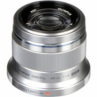 Olympus M.Zuiko Digital 45mm f/1.8 Lens - Silver-45mm Focal Length