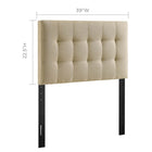 Modway Lily Upholstered Fabric Twin Headboard - Beige-Fits twin size beds